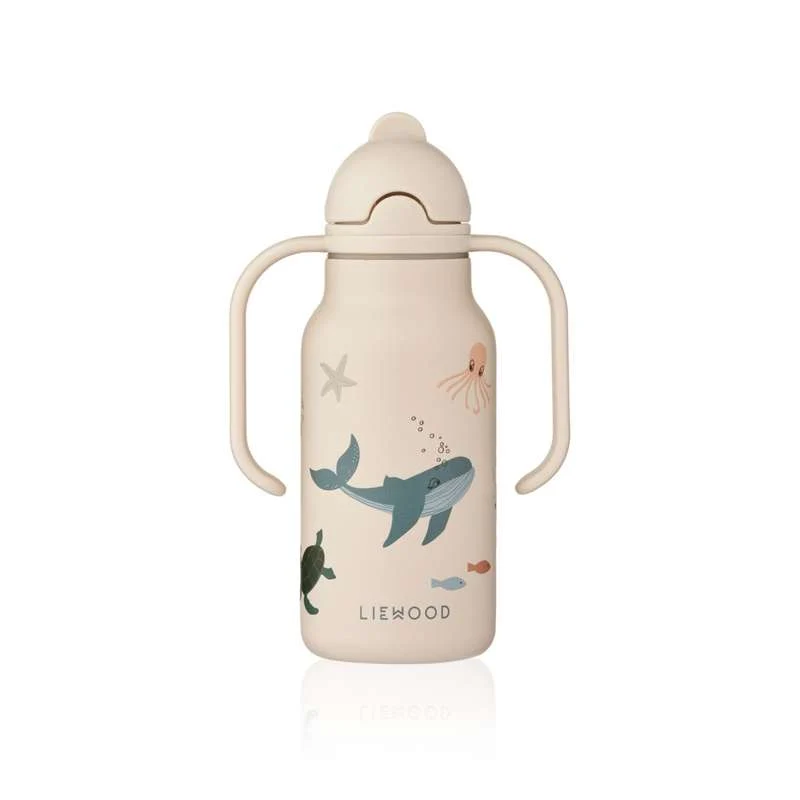 Liewood Kimmie Sticlă de băut - Oțel inoxidabil - 250ml - Creatură marină/Nisip