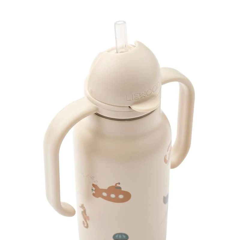 Liewood Kimmie Sticlă de băut - Oțel inoxidabil - 250ml - Creatură marină/Nisip