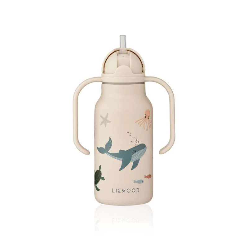 Liewood Kimmie Sticlă de băut - Oțel inoxidabil - 250ml - Creatură marină/Nisip