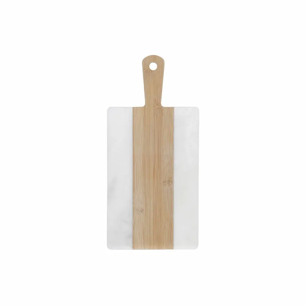 Masă de tăiat DKD Home Decor Alb Natural Bambus Marmură Plastic Dreptunghiular 38 x 18 x 1 cm