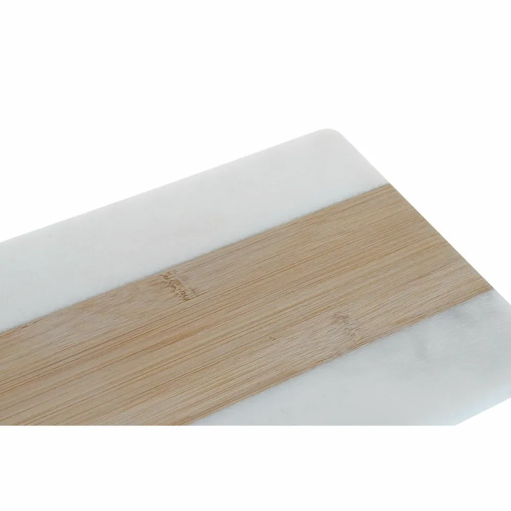 Masă de tăiat DKD Home Decor Alb Natural Bambus Marmură Plastic Dreptunghiular 38 x 18 x 1 cm