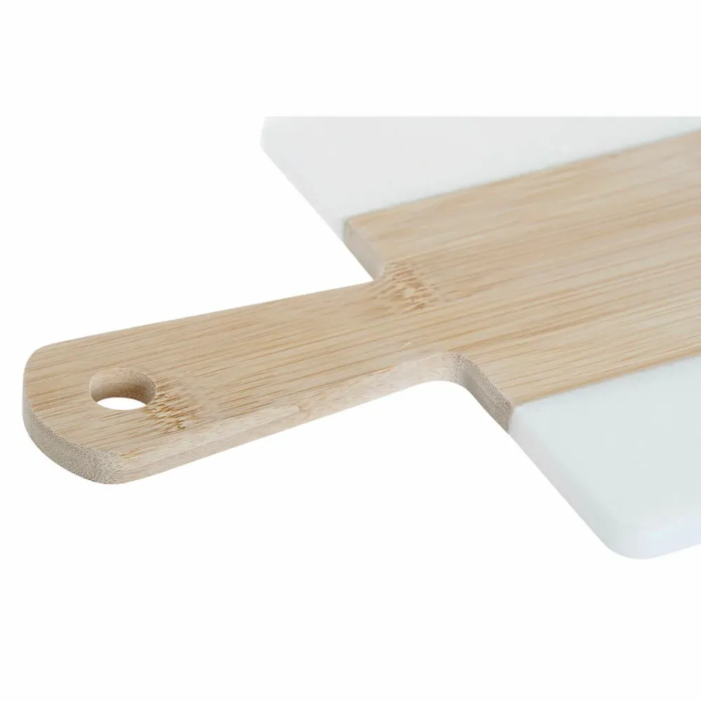 Masă de tăiat DKD Home Decor Alb Natural Bambus Marmură Plastic Dreptunghiular 38 x 18 x 1 cm