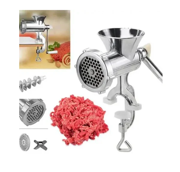 Masina manuala de tocat carne, din aluminiu, nr 10