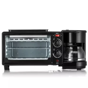 Mini Cuptor 3 în 1 pentru Mic Dejun – Cuptor, Plită și Cafetieră, 9L, 1090W