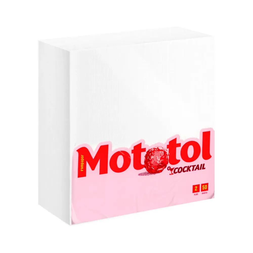 Mototol, Servetele Cocktail albe, 24x24cm, 2 straturi, 50 bucati