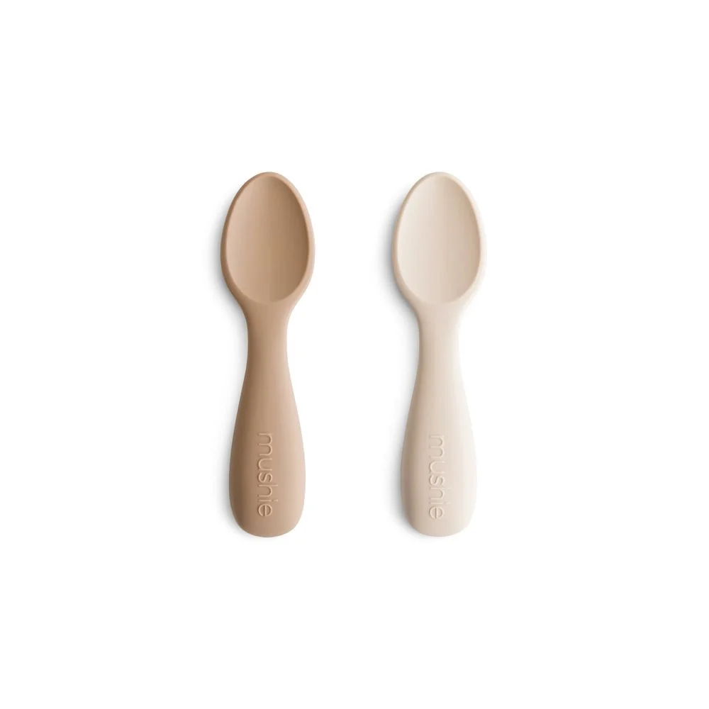 Mushie Starter Baby Teaspoons 2-pack Natural/Shifting Sand