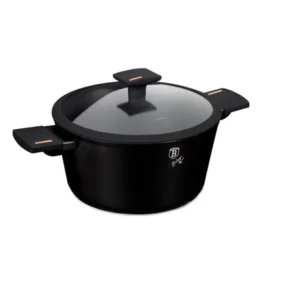 Oală cu Capac 20 cm, 2.2 L, Berlinger Haus BL-4000, Antiaderentă cu Titan, Aluminiu Forjat