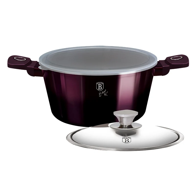Oala Berlinger Haus Purple Eclipse, 20 cm, 2.2L, Inductie, Strat Titan 3X, Capac Plastic Inclus, Mov Metalizat, BH6628