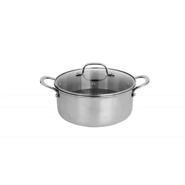 Oala cu capac ZILAN, din inox, antiaderent, diametru 24cm / ZLN 9648