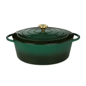 Oala ovala din fonta, cu capac, verde, 35 cm, Provence - KUCHENPROFI