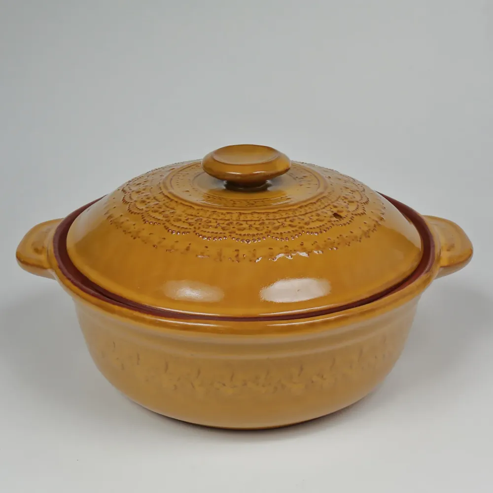 Oala pentru Sarmale cu Capac, Ceramica, Galbena, 6l