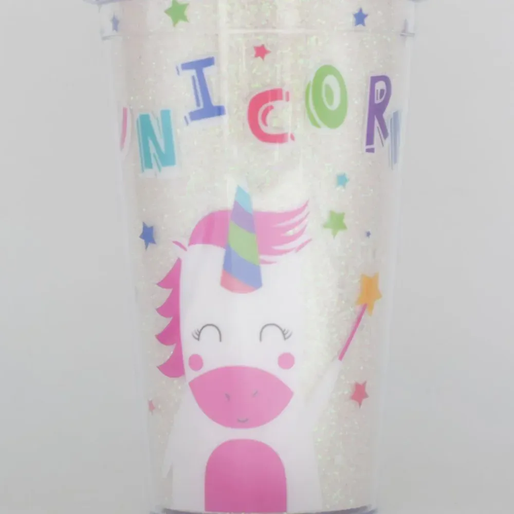 Pahar cu capac, Naimeed D5022, Roz-Unicorn