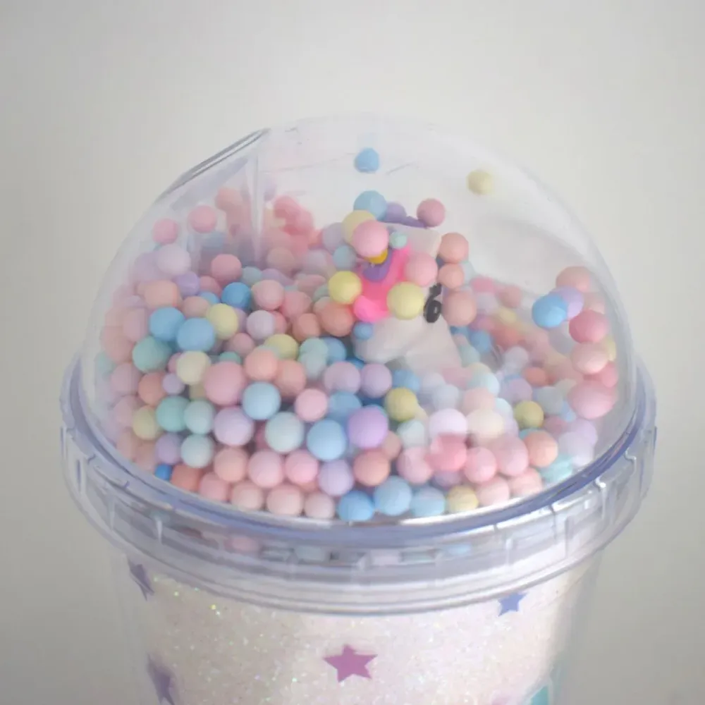 Pahar cu capac, Naimeed D5022, Roz-Unicorn