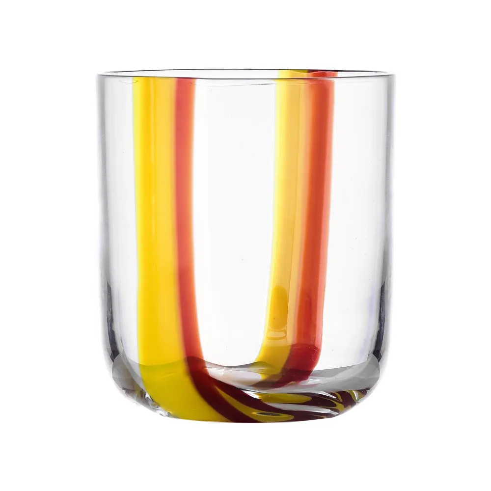 Pahar pentru apa, 9 cm, galben/bordo U, Gesti Margherita Rui - ICHENDORF