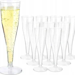 Pahare de șampanie din plastic 120ml 10pcs.