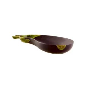 Platou ceramic vanata, 24.5 cm, Beringela - Bordallo Pinheiro