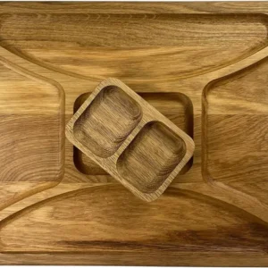 Platou din lemn cu 6 compartimente,49x29 cm