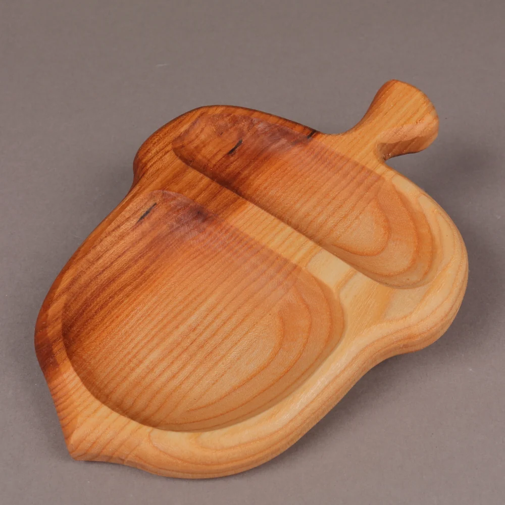 Platou din Lemn forma de Ghinda, 20x14 cm