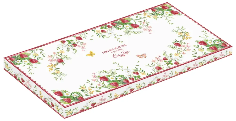 Platou din portelan, 36x15 cm, Strawberry Garden - COOKSHOP SPECIALS