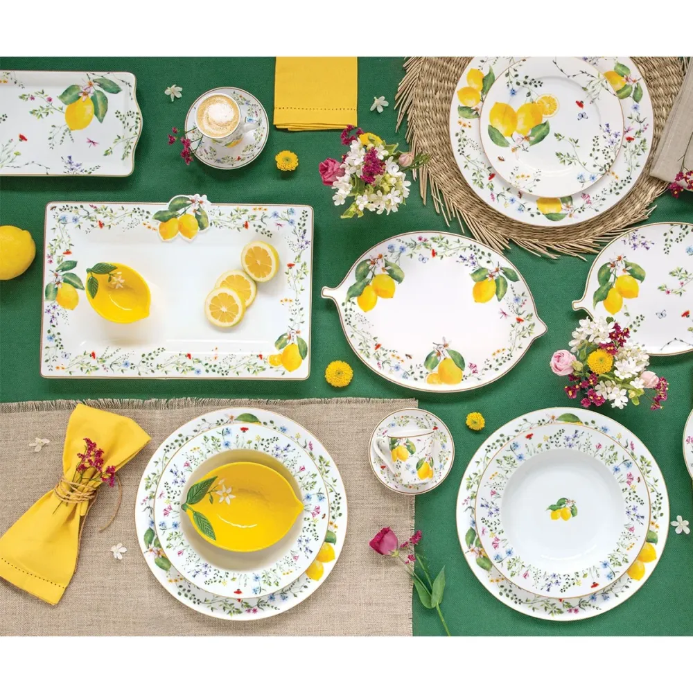 Platou servire branzeturi, 34.5x18 cm, Fleurs Citrons - COOKSHOP SPECIALS