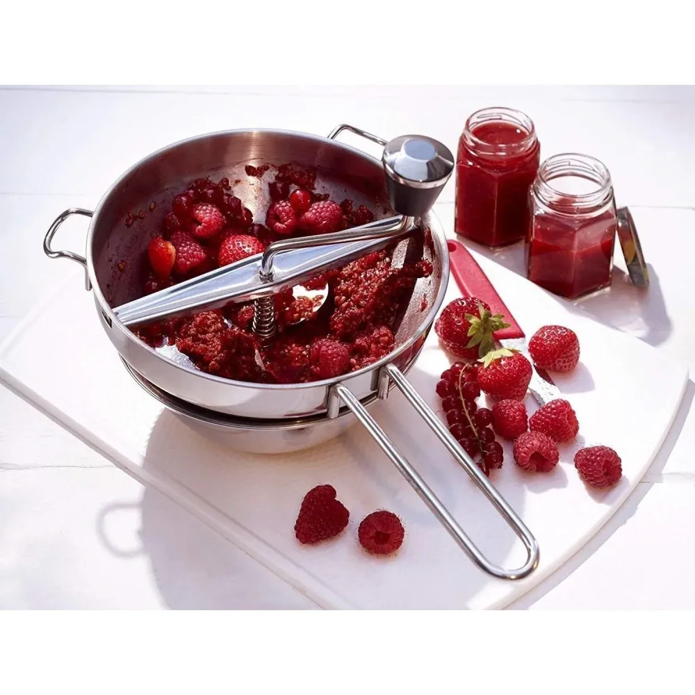 Rasnita Manuala pentru Fructe, Vivimall, din Otel Inoxidabil, Macinare Alimentelor pentru Bebelusi, 3 Discuri de Macinat,...