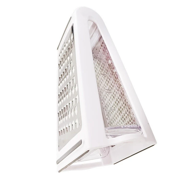 Razatoare de bucatarie cu cutie colectoare Vivimall, doua tipuri de lame, carcasa inox si ABS, design practic, alb