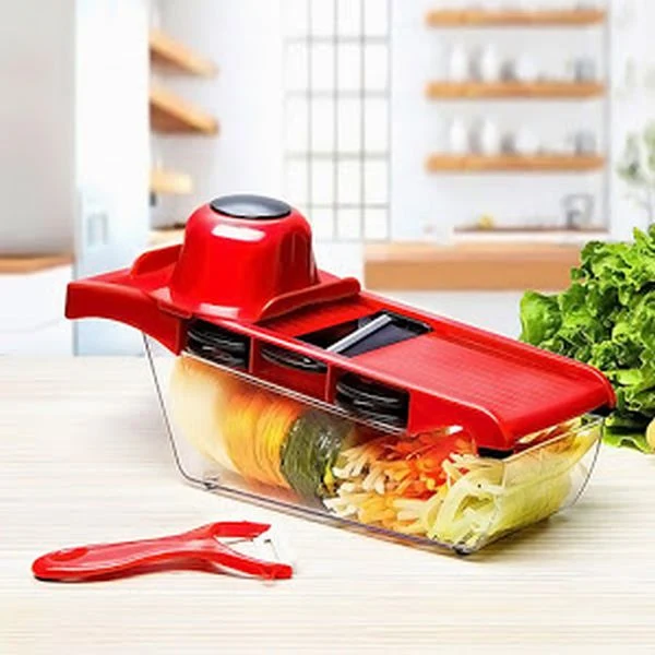 Razatoare 6 1 pentru Legume si Fructe – Lame Inox, Suport Protectie, Feliere & Julienne