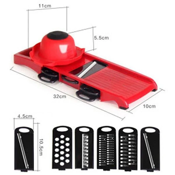 Razatoare 6 1 pentru Legume si Fructe – Lame Inox, Suport Protectie, Feliere & Julienne