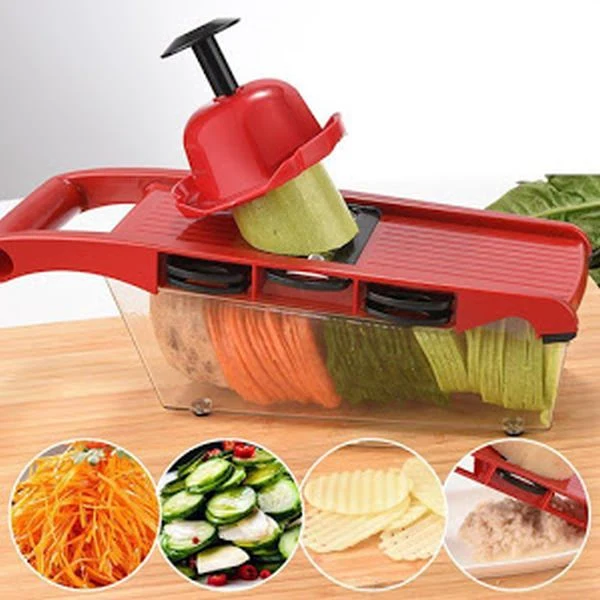 Razatoare 6 1 pentru Legume si Fructe – Lame Inox, Suport Protectie, Feliere & Julienne