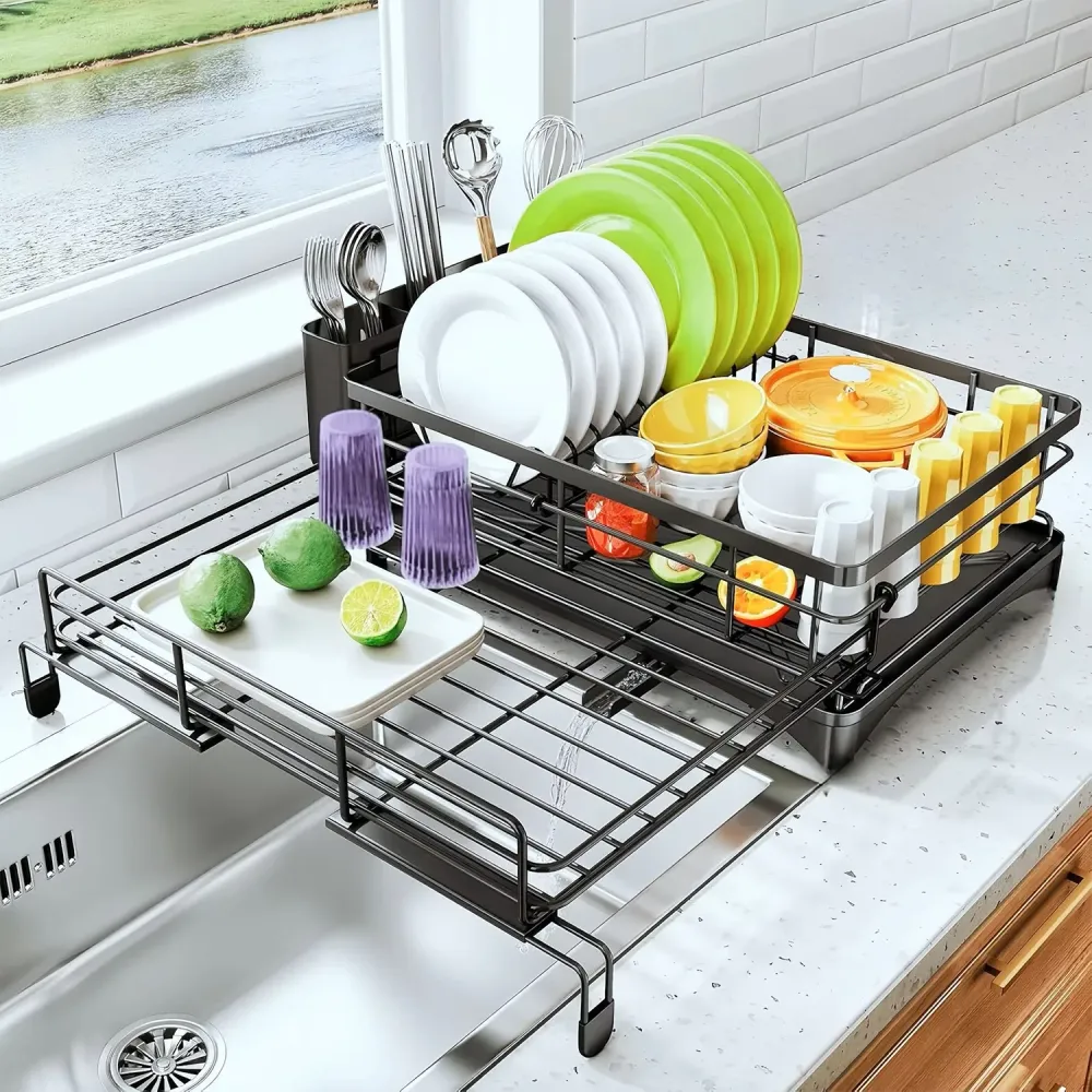 Scurgator Vase Elindor® Suport Chiuveta pentru Farfurii, Uscator Incorporabil, Ideal pentru Tacamuri, Vesela, Capace, Oale...