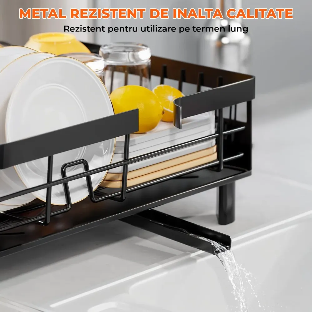 Scurgator Vase Elindor® Suport Chiuveta pentru Farfurii, Uscator Incorporabil, Ideal pentru Tacamuri, Vesela, Capace, Oale...
