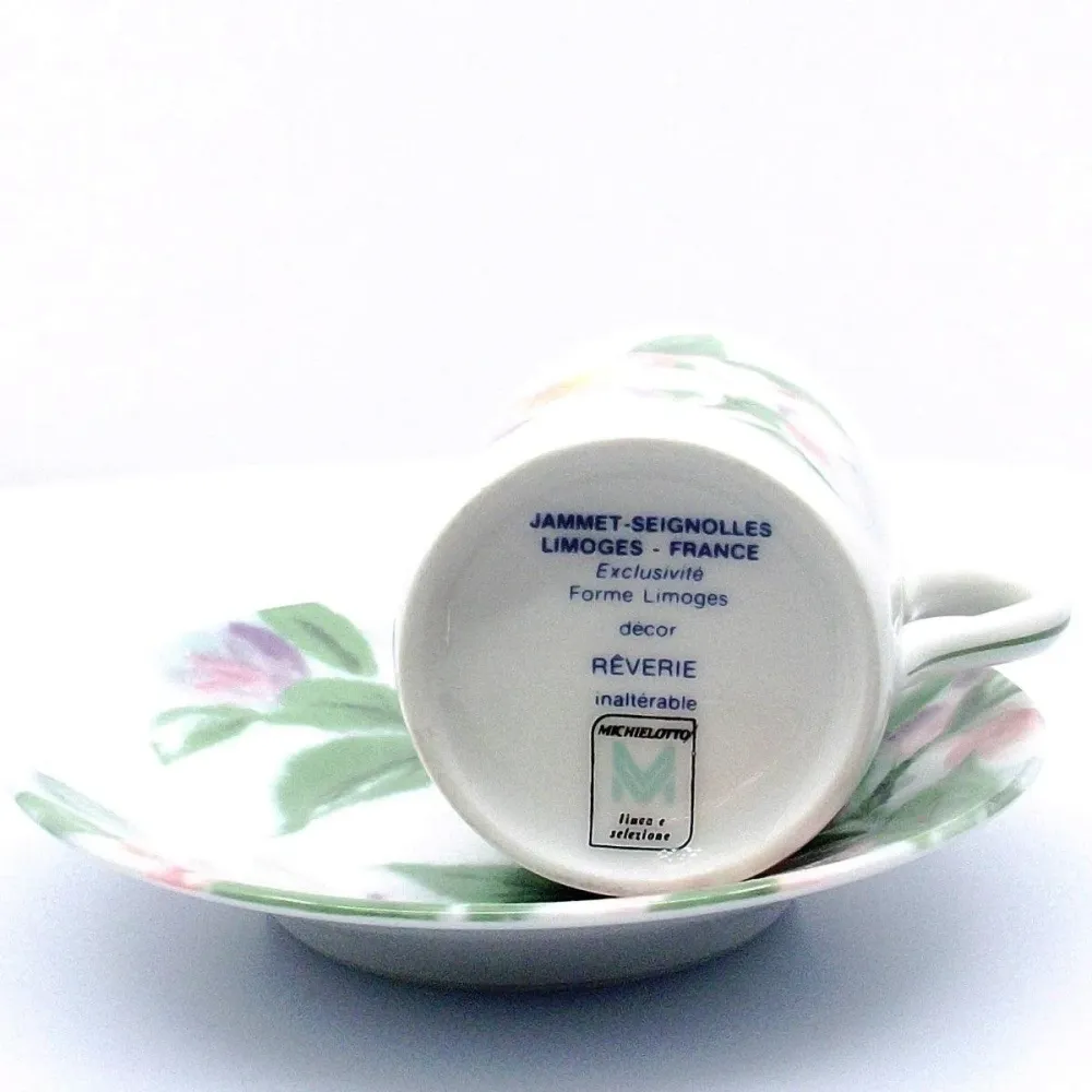 Serviciu cafea Jammet Seignolles 5 piese plus tava de portelan Limoges Franta -0966