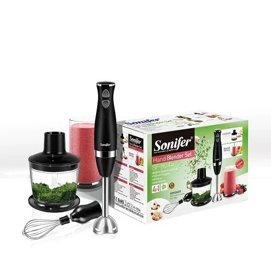 Set Blender 3 1 Sonifer SF-8044 cu putere 500W, Mixer vertical, functie Turbo, Multifunctional, alb