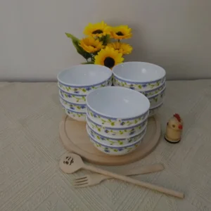 Set 12 boluri, Opal, Floricica Albastra, 15.2 cm