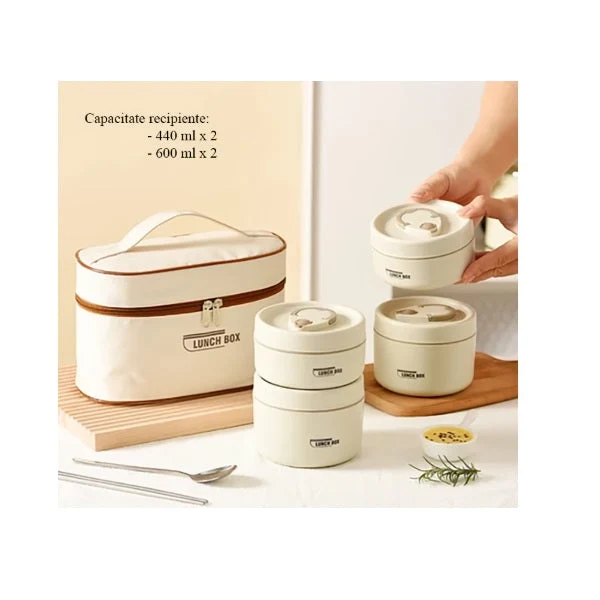 Set 4 caserole termice + geanta transport termica