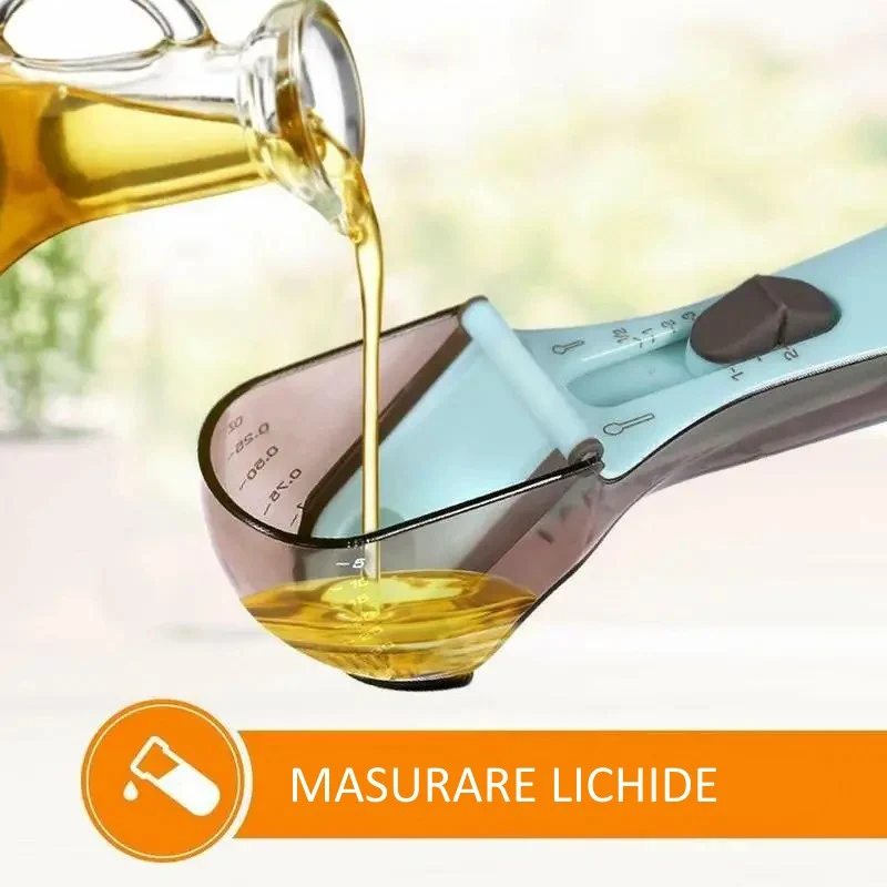 Set 2 Cupe Gradate pentru Bucatarie, Vivimall, Cupe de Masurat Reglabile, Ergonomic, Confortabil, pentru Lichide si Solide...