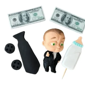 Set 7 Decorațiuni Comestibile Din Zahăr Baby Boss Ideal Pentru Decorarea Torturilor Și Prăjiturilor