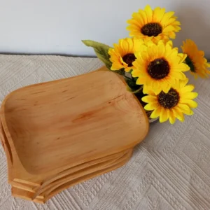 Set 6 farfurii, Lemn de Fag, Traditional, 23x16 cm
