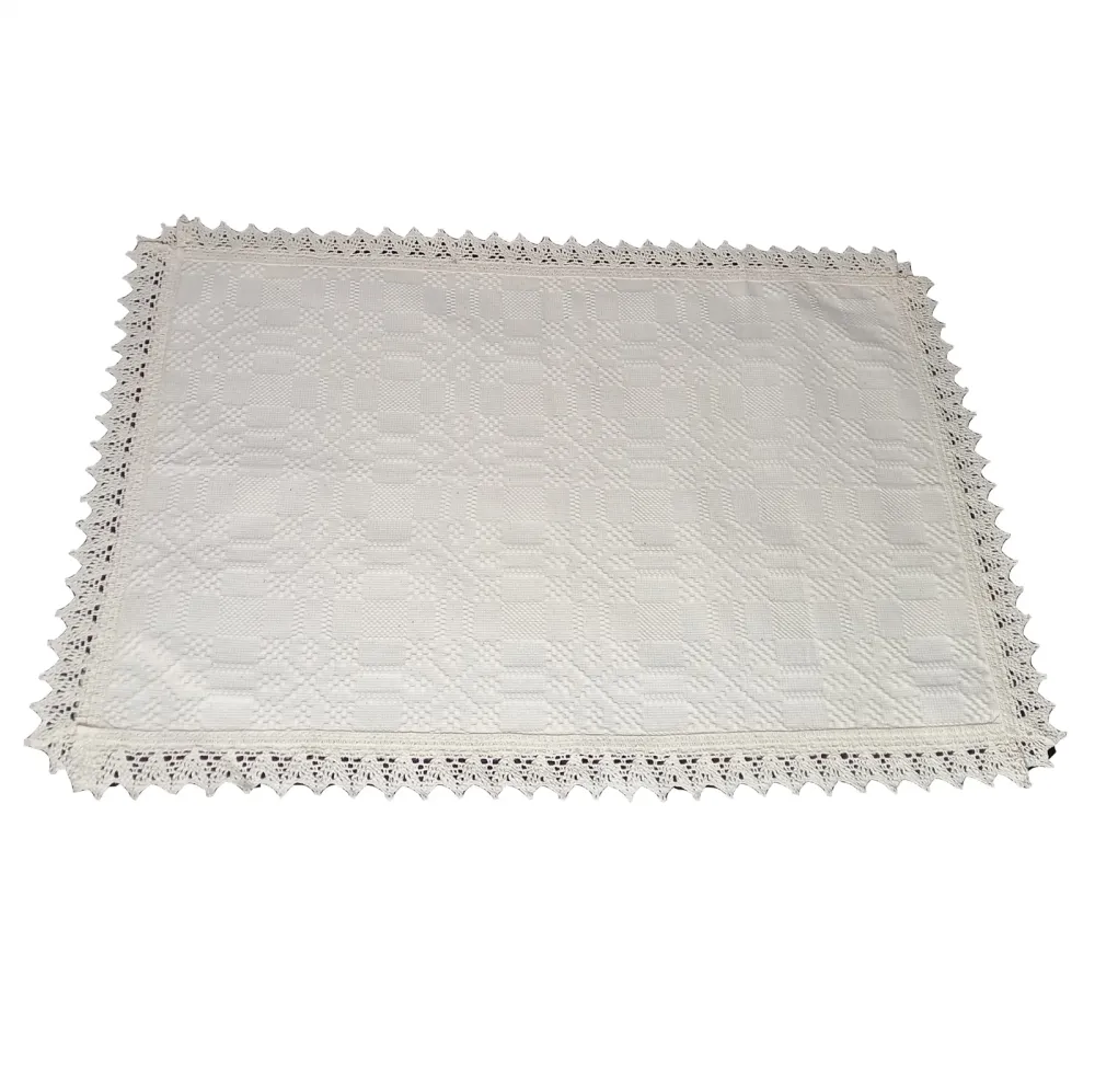 Set Fata de masa din Bumbac cu 4 suporturi pentru farfurie, 95x47cm/55x38cm