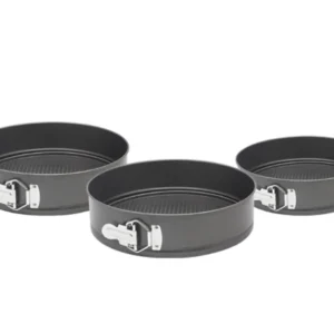 Set de forme de tort cu fund rabatabil ESPERANSA ES 1223 HS26, 24/26/28 cm, strat antiaderent, gri