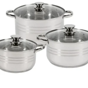Set oale din inox DAR 10 piese 5 cratite cu capace din sticla calitate profesionala