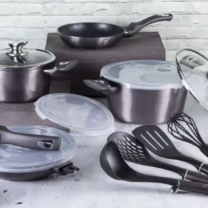 Set Oale Marmorate 13 Piese Carbon Pro Berlinger Haus – Aluminiu Forjat, Înveliș Marmurat, Compatibil cu Inducție, ECO Fri...