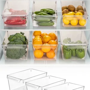 Set Organizator de Frigider 3 Piese, Transparent, 728