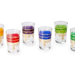 Set 6 pahare din sticla colorata "Dina" 120 ml fiecare
