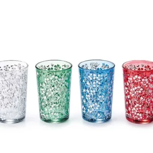 Set 4 pahare din sticla colorata "Suleika" 200 ml fiecare