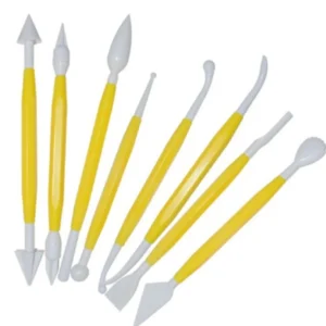 Set 8 piese pentru decorarea prajiturilor/torturilor, Zola®, modele diferite, din plastic, lungime14/16 cm, galbene
