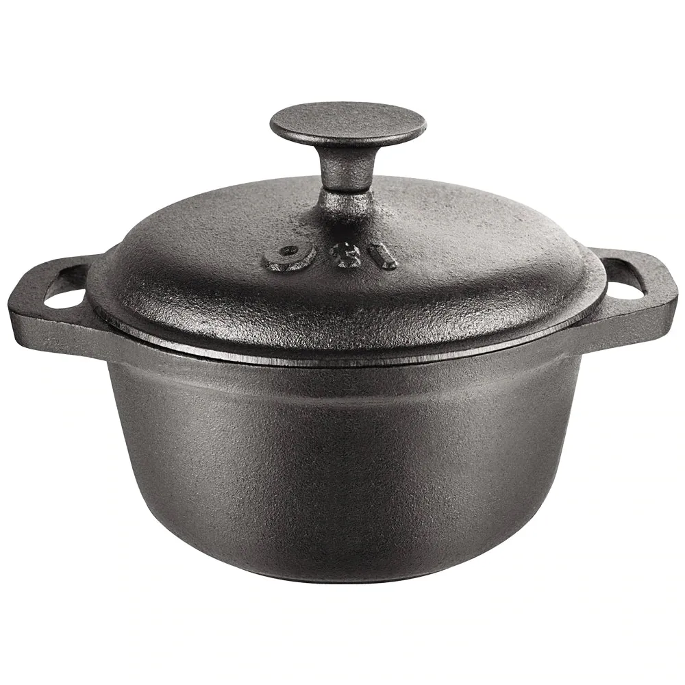 Set 4 produse din fonta pura, Tuci Oti 24 cm, 3.5l, Vas pentru gatit Cocotte Oti 18 cm, 1.5l, Tigaie Oti 24 cm, Grill Oti...