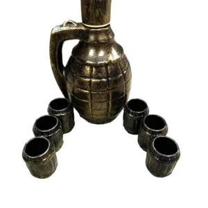 Set servire bautura Ceramica, model Grenada 1L, cu 6 pahare 50 ml