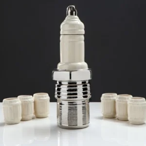 Set servire bautura forma de Bujie ,ceramica, 1L cu 6 pahare de 75 ml