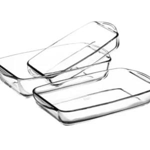 Set 3 tavi dreptunghiulare pentru cuptor din Yena, cantitate 1/1,6/2,2 litri